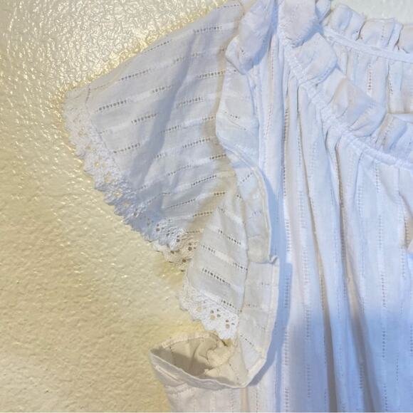 MISA Lilian Dress in White Tassel Ruffle Size Medium Boho Summer - Picture 6 of 11